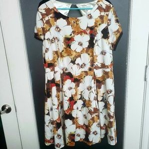 Pretty floral fit and flare dress with open back